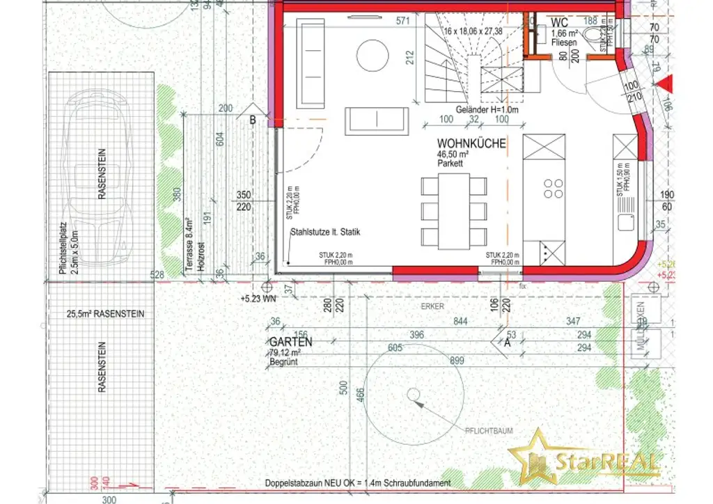 TOPPREIS! NEUES PROJEKT. 5 ZIMMER-ZIEGELHAUS, LUFTWÄRMEPUMPE, BODENHEIZUNG UND KST/ALUMINIUM-FENSTER. Provisionsfrei für den Käufer.