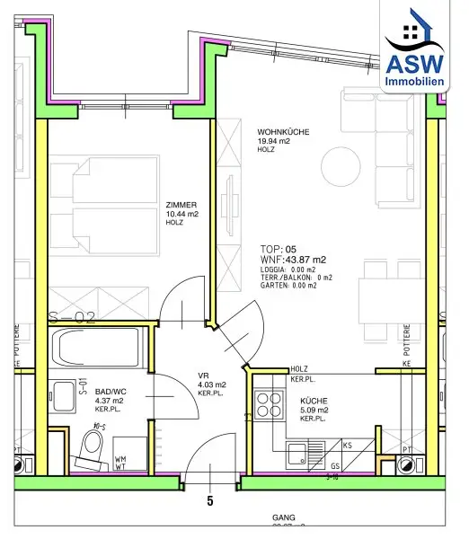 Moderne 2-Zimmerwohnung in zentraler Lage