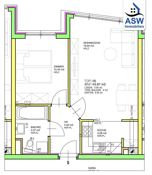 Moderne 2-Zimmerwohnung in zentraler Lage