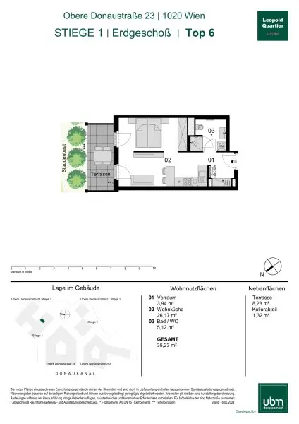 „Leopold Quartier“ Optimal geschnittenes Mikroapartment mit Terrasse (Erstbezug & Provisionsfrei!) Top 6