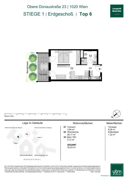„Leopold Quartier“ Optimal geschnittenes Mikroapartment mit Terrasse (Erstbezug & Provisionsfrei!) Top 6