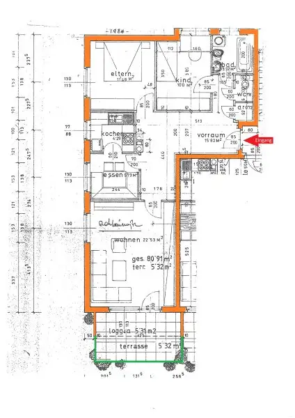 Schöne, sonnige und ruhige 3 Zi Wohnung 81,00m² mit Terrasse und Garage am Spitalberg - Aussichtslage