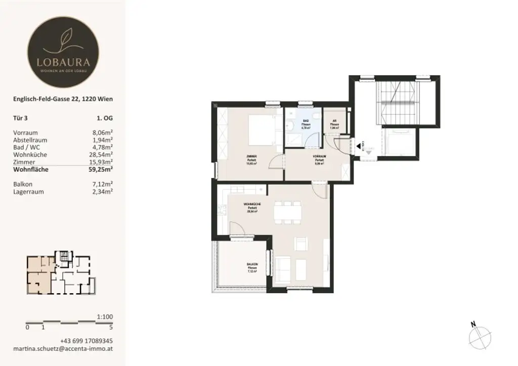 Entzückende 2-Zimmer Wohnung mit Balkon an der Lobau!