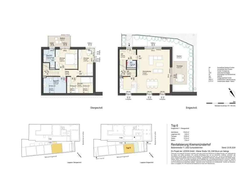 SOEBEN FERTIGGESTELLT - KREMSMÜNSTERHOF - 4-Zimmer Premium-Maisonette - Top 6