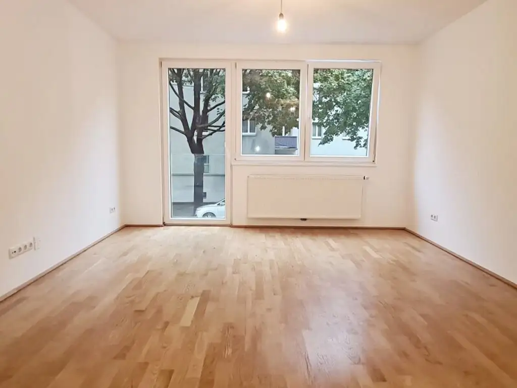 LORYSTRASSE, U3-Nähe, 61 m2 Neubau mit 80 m2 Terrasse, Wohnküche, 1 Zimmer, Duschbad, Parketten, 1. Liftstock