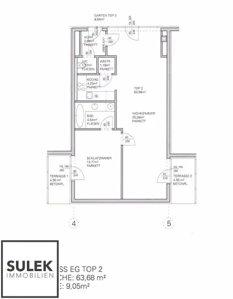 Gemütliche, ruhige 2-Zimmer Neubauwohnung mit Innenhof-Terrassen (Kaiserstraße nahe U6) - ab 1.12.25!