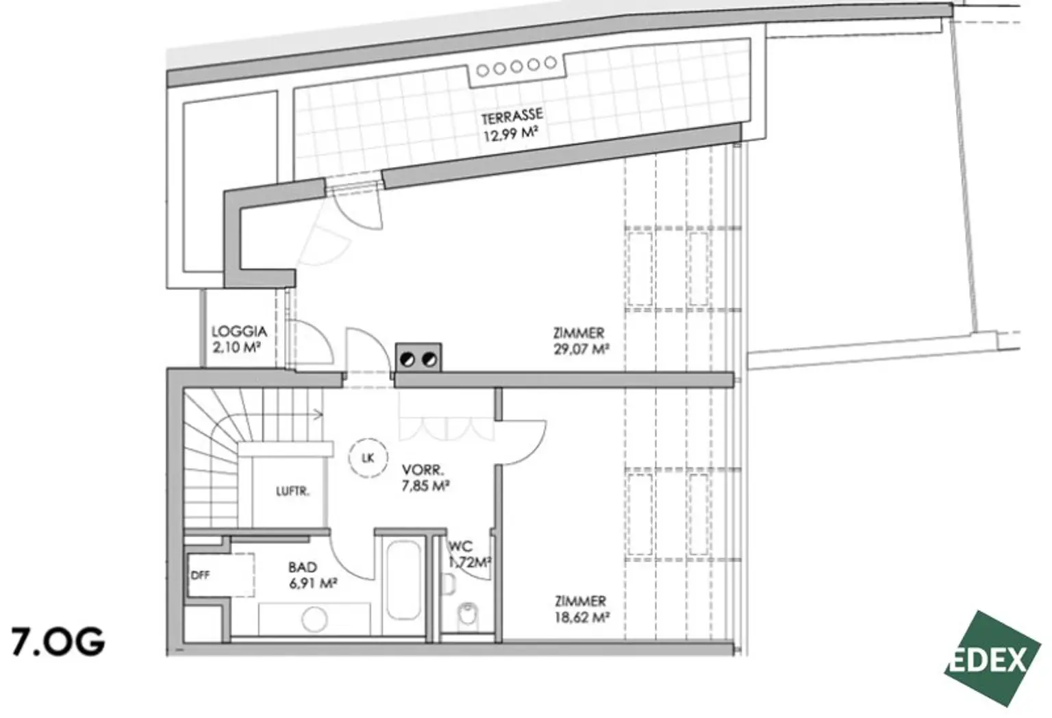 Exklusive Innenstadt-Maisonette mit Glasfront, Freiflächen & Stephansdom-Blick