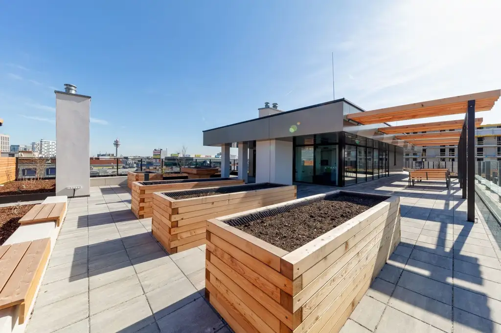 Dachgeschoss-Maisonette mit Garten direkt bei U1 Hauptbahnhof - Neubau Erstbezug + Jahreskarte Öffis
