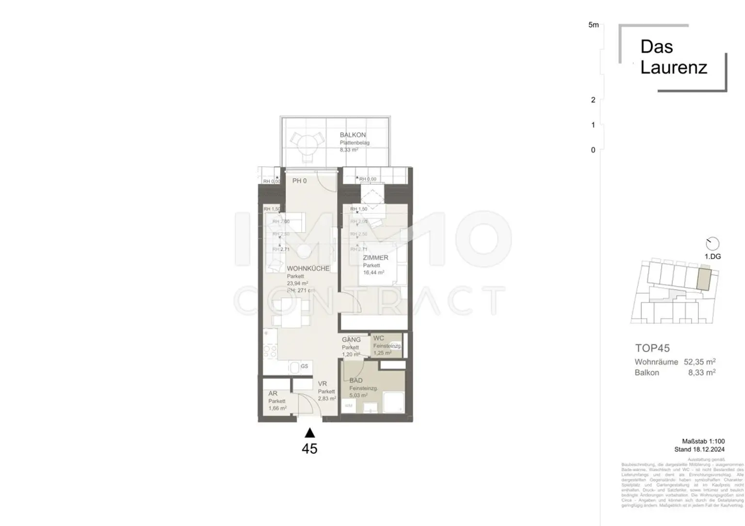 TRAUM WEITBLICK 2 Zimmer + Balkon - 1 bedroom apartment + balcony  ERSTBEZUG =Das Laurenz=   U3
