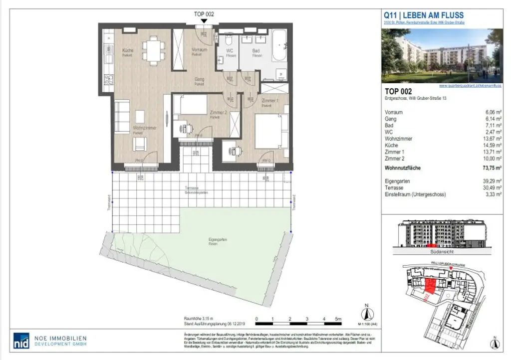 Q11 - Charmante Gartenwohnung: Lichtdurchflutet und Perfekt Aufgeteilt