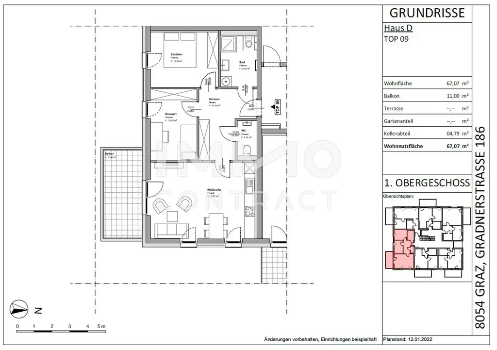 Neuwertige, geförderte 3 Zimmer Wohnung mit Balkon - Gradnerstraße186 D- Top 9D