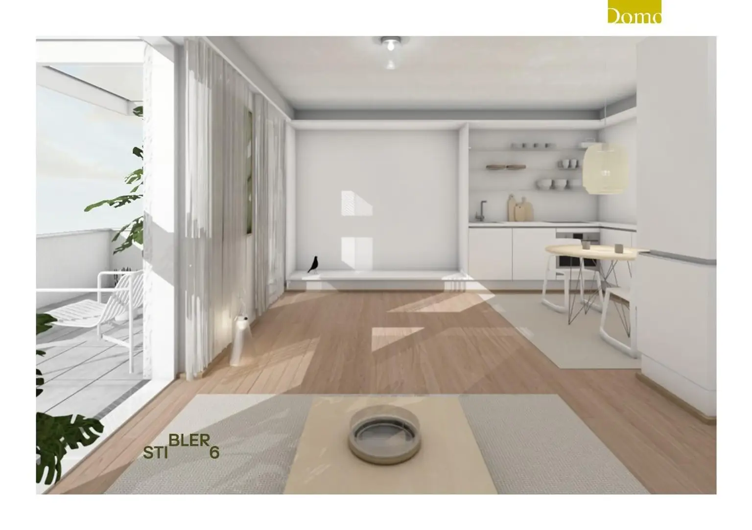 Wohnzimmer - Küche - Terrasse