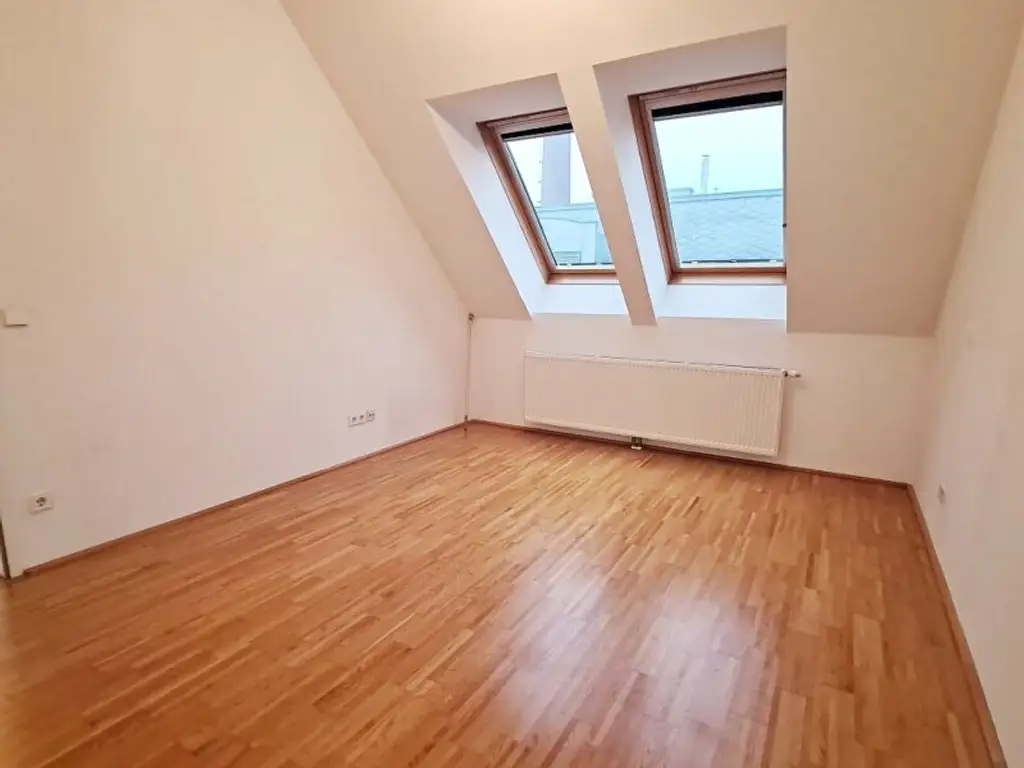 TERRASSENHIT, U1-NÄHE, 84 m2 Dachgeschoß mit 30 m2 Terrasse, 2 Zimmer, Wohnküche, 2 Bäder, Parketten, Viktorgasse