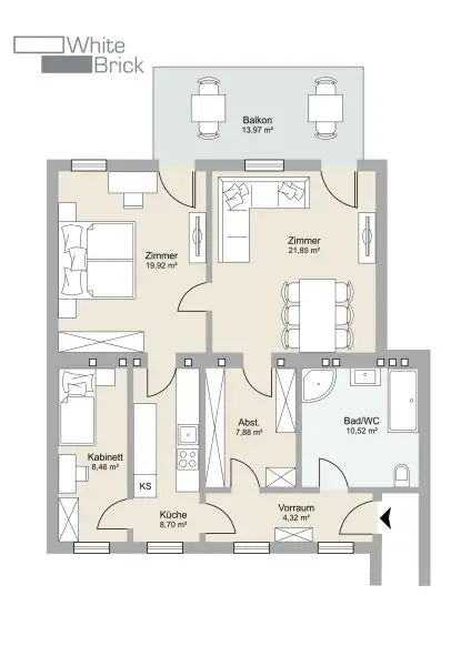 TOP ANGEBOT! Helle 3-Zi.-Altbauwohnung mit zukünftigen Balkon!