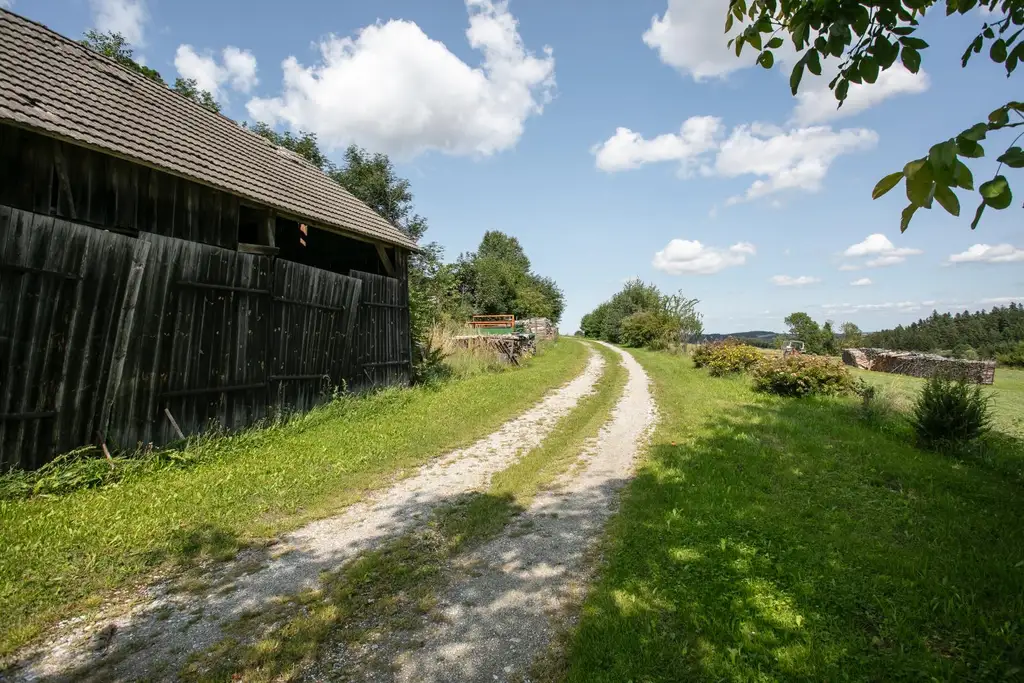 Sanierungsbedürftiger Bauernhof mit Hobby-Autowerkstatt in idyllischer Lage