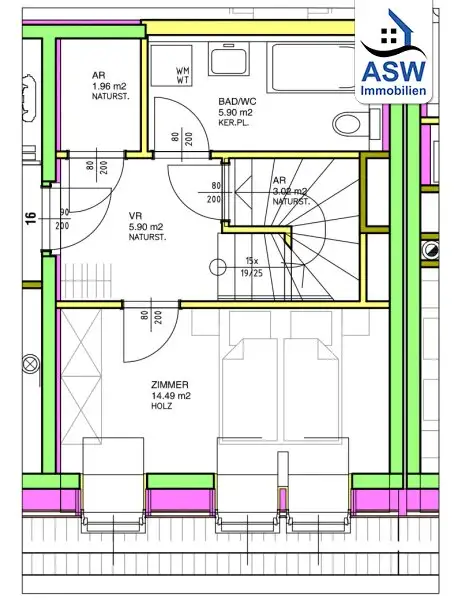 Schöne 2-Zimmer-Maisonettewohnung mit großzügiger Dachterrasse