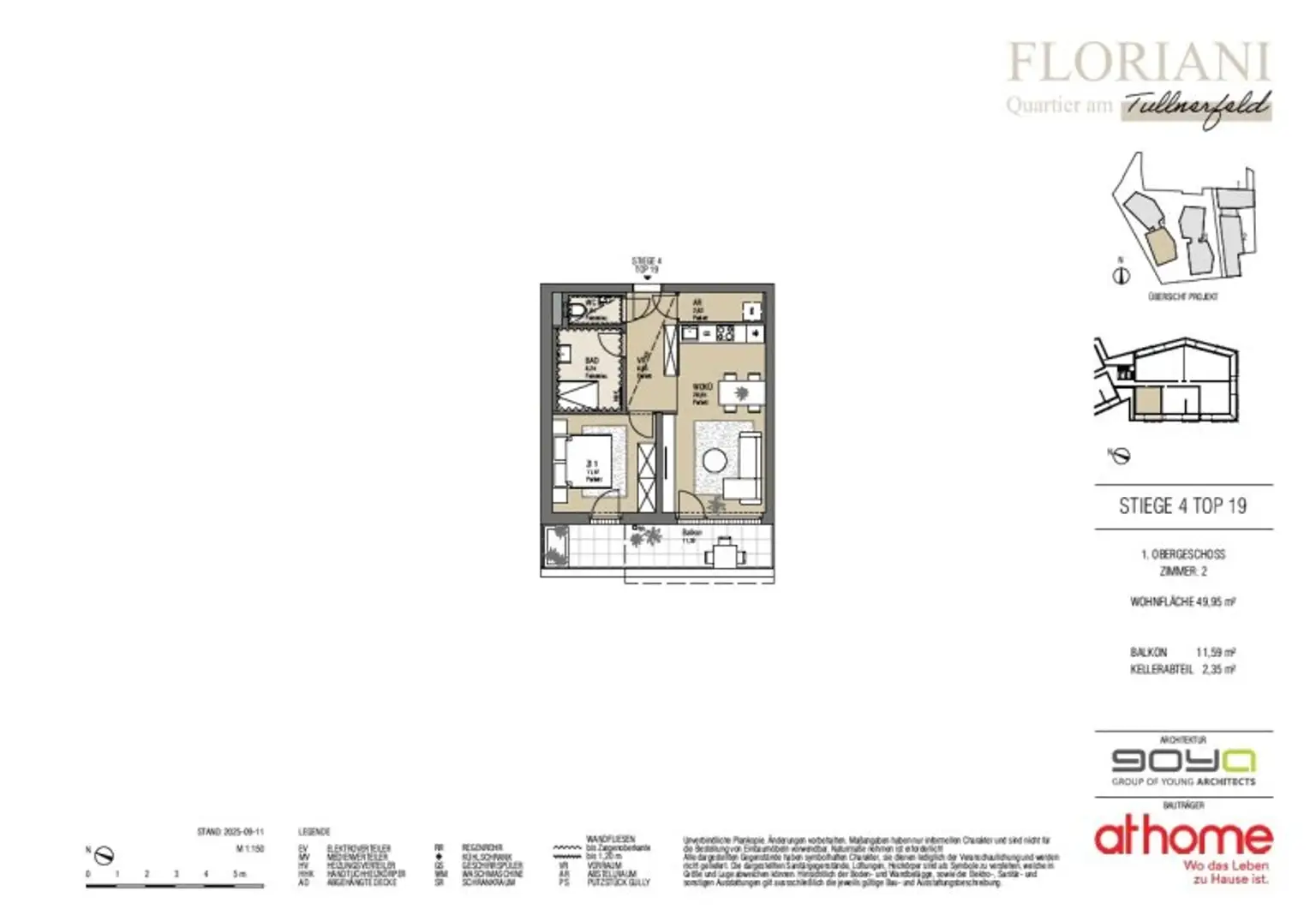 FLORIANI – Quartier am Tullnerfeld - Durchdachtes Raumkonzept mit Süd/West Balkon - Viele Extras für ihr Wohlbefinden - Nähe Bahnhof Tullnerfeld