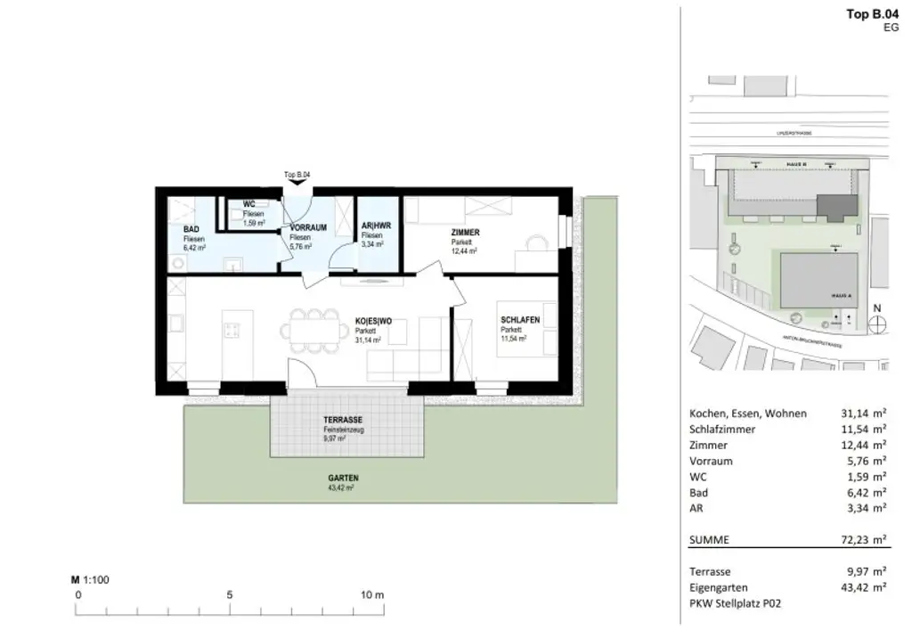 Erstklassige Gartenwohnung Top B.04 - Neubauprojekt SCHÖN | DORF | BLICK