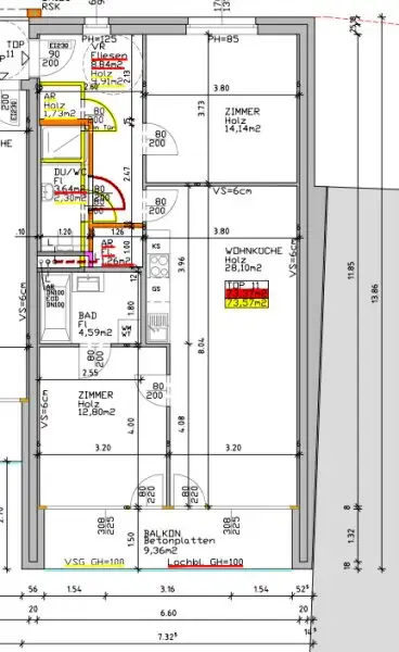 Ruhige 73m² Wohnung, 3-Zimmer mit 9m² Balkon in Purkersdorf zu mieten!