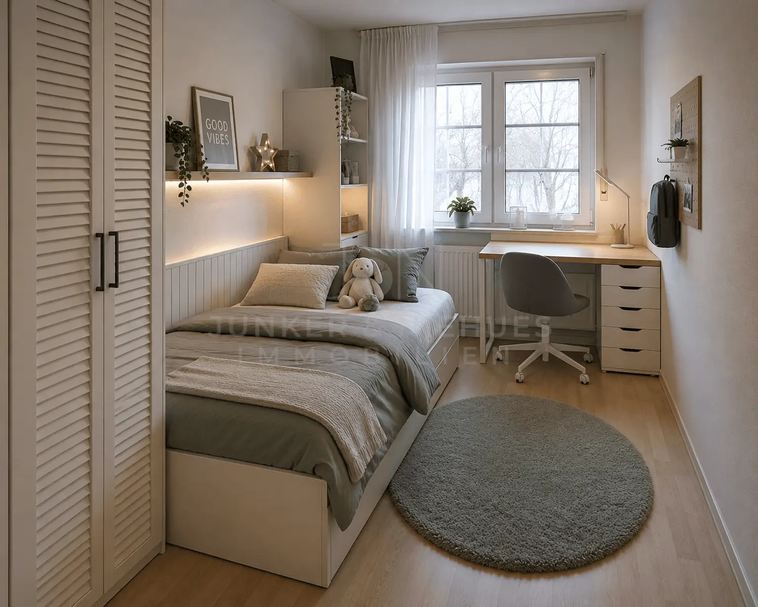 Kinderzimmer mit Möblierungsvorschlag