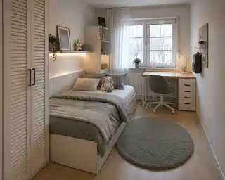 Kinderzimmer mit Möblierungsvorschlag