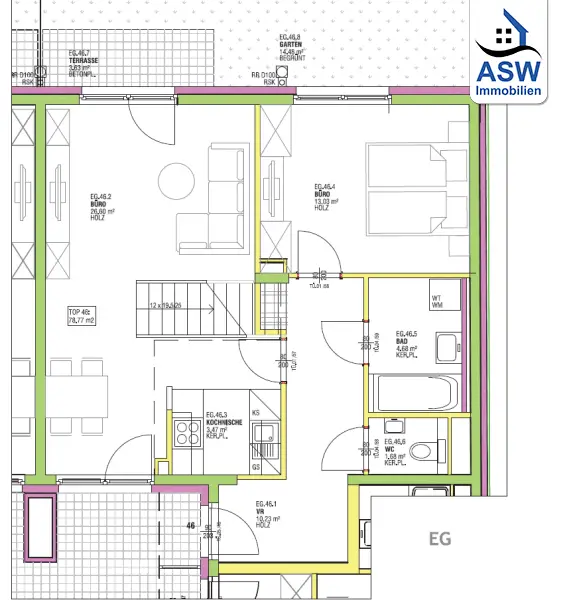 Moderne 3-Zimmerwohnung mit offener Schlafgalerie in U-Bahn-Nähe