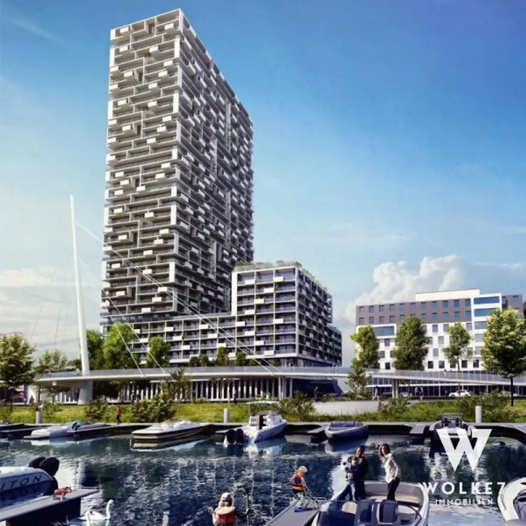 Exklusive 3-Zimmer-Residenz im Marina Tower – 16. Etage mit Donaupanorama