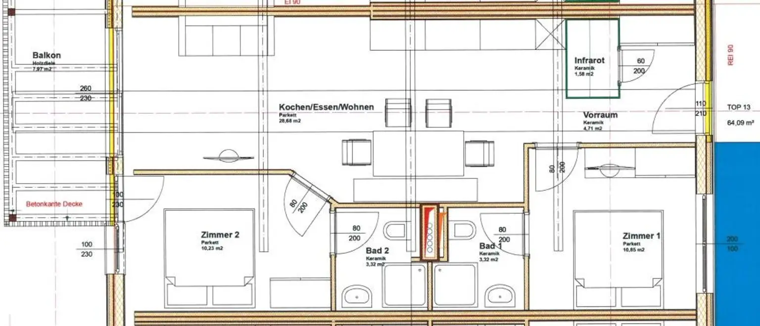 Perfekt aufgeteile kleine Penthouse Wohnung