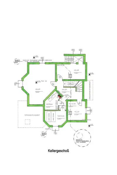 Grundriss Skizze Kellergeschoß
