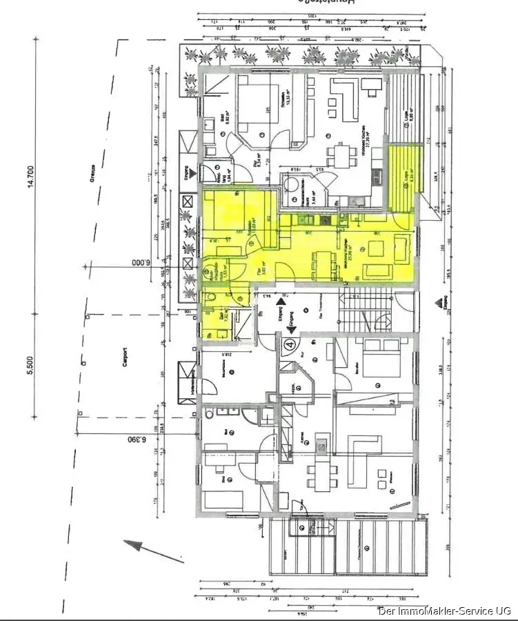RX 2173-PU Grundriss Erdgeschoss farblich markiert vergrößert