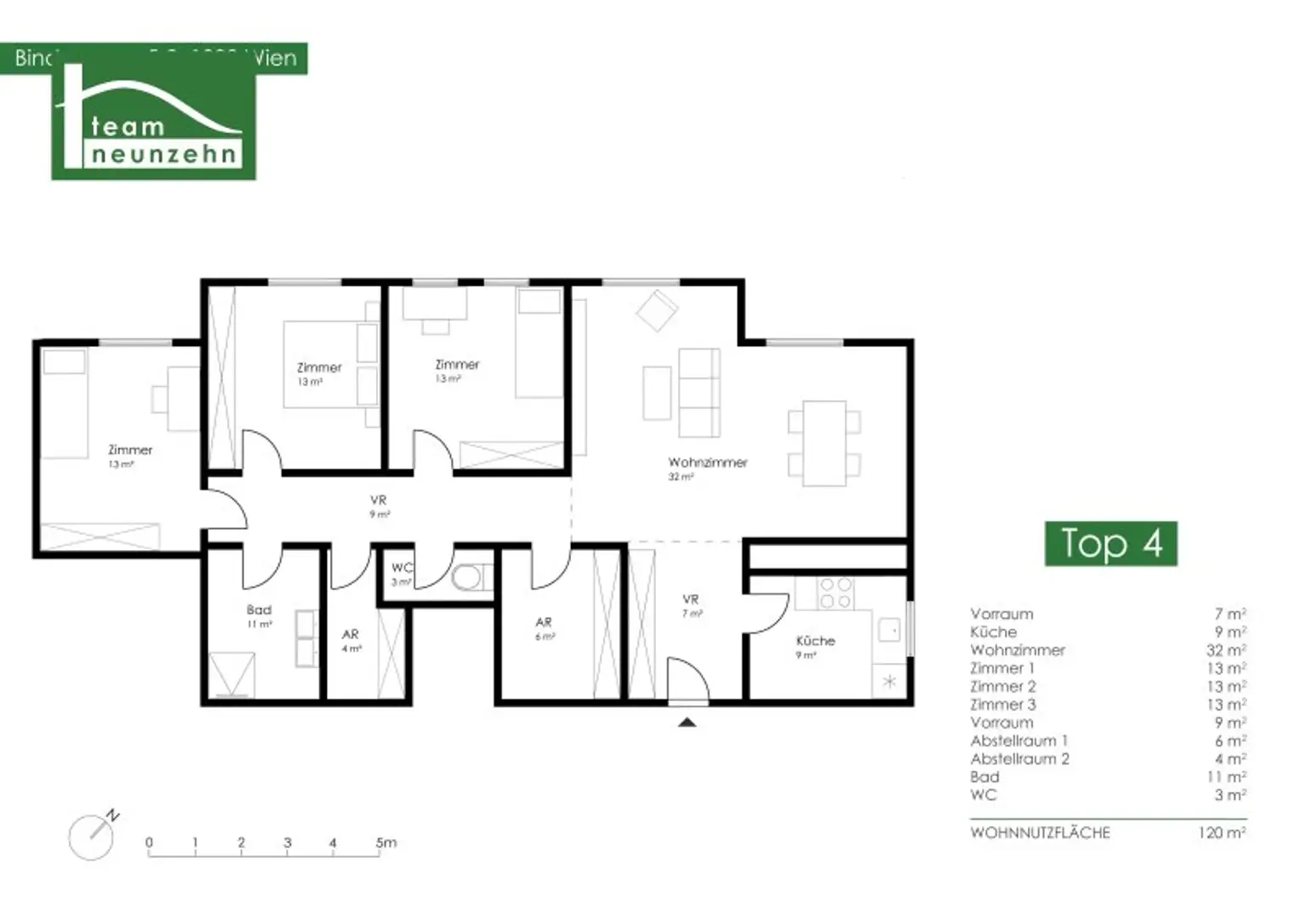 Charmante 4.5-Zimmer Wohnung in Ruhelage nahe Liechtensteinpark! WG-geeignet!