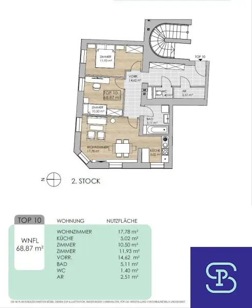 Sanierter 69m² Altbau mit 3 Zimmern und Einbauküche im Eigentum - 1170 Wien