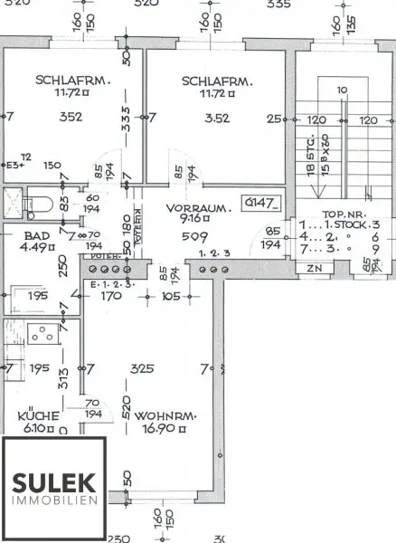 Breitenfurterstraße 222: perfekt aufgeteilte Wohnung im 3. Stock OHNE Lift (mit Balkon und Weitblick)