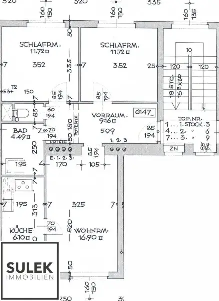 Breitenfurterstraße 222: perfekt aufgeteilte Wohnung im 3. Stock OHNE Lift (mit Balkon und Weitblick)