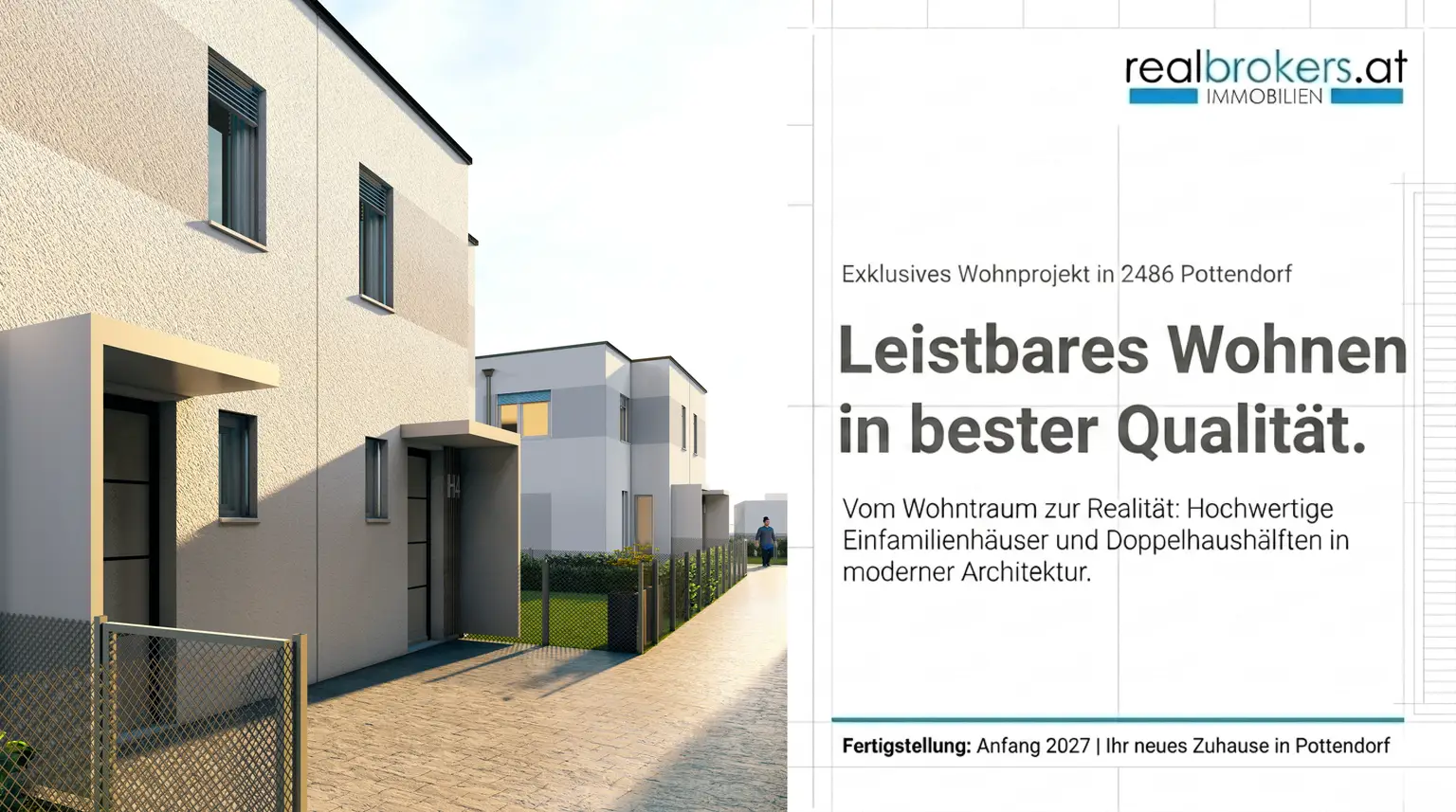Entwurf ** LEISTBAR, MODERN, EFFIZIENT, IN BESTER QUALITÄT– Ihr Doppelhaus in Pottendorf ** Entwurf