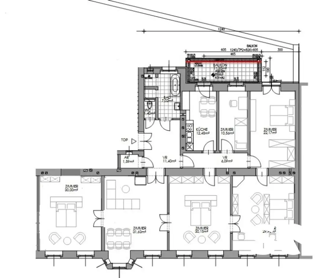 #SQ - ZEITLOS SCHÖN IN BESTLAGE: 6-ZIMMER-ALTBAUWOHNUNG MIT BALKON IN DER JOSEFSTADT