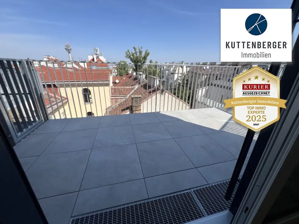 *Superprojekt: ''Über den Baumwipfeln" TOP 51 MIT BALKON + PANORAMA-DACHTERRASSE & WIEN-BLICK