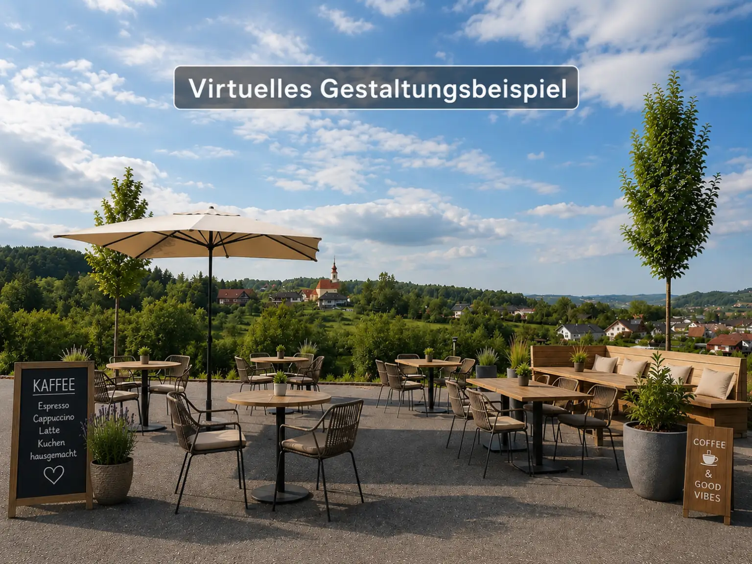 Virtuelles Gestaltungskonzept – Gastterrasse