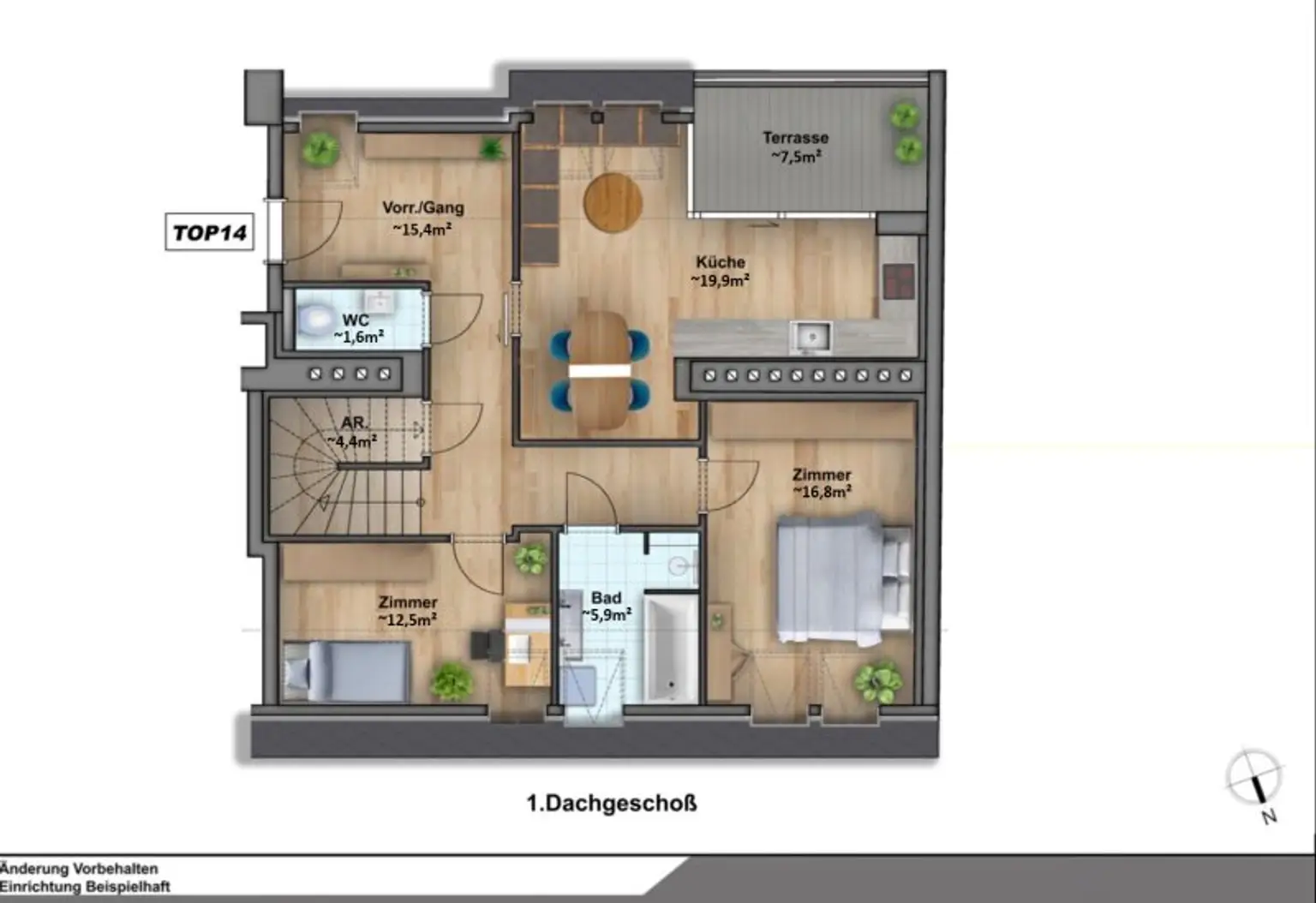 1. Dachgeschoss Alternativplan