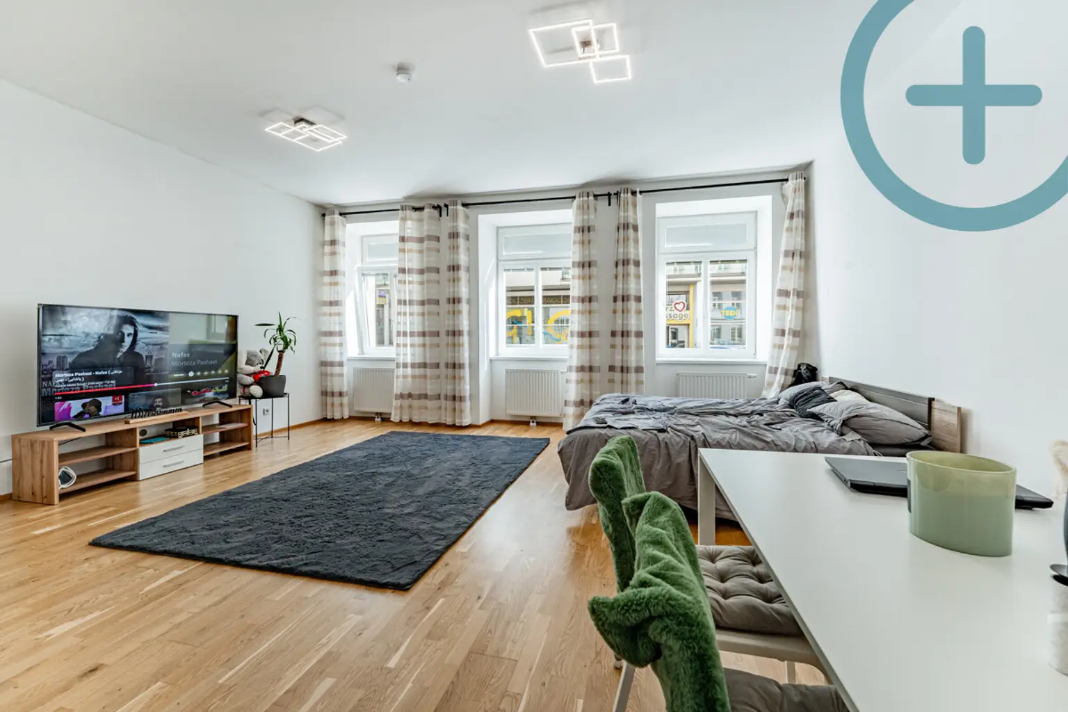 unbefristet vermietetes 1-Zimmer-Altbauatelier