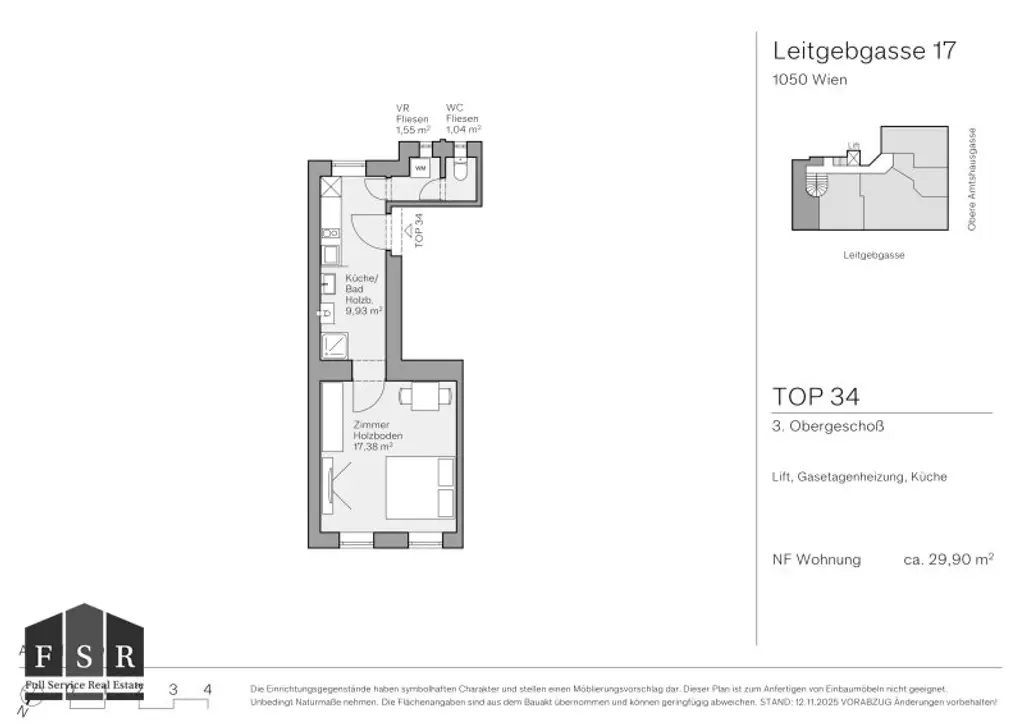 Praktische und helle 1-Zimmer-Wohnung nähe Siebenbrunnenplatz - teilmöbliert