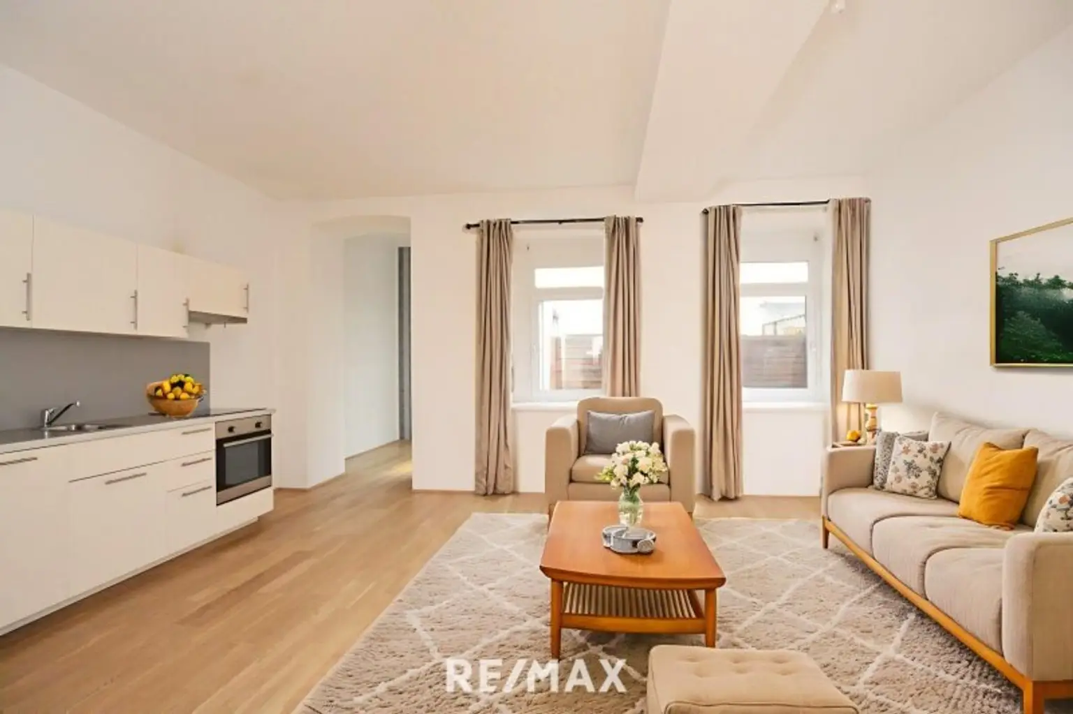 Wohnküche (virtuell eingerichtet)