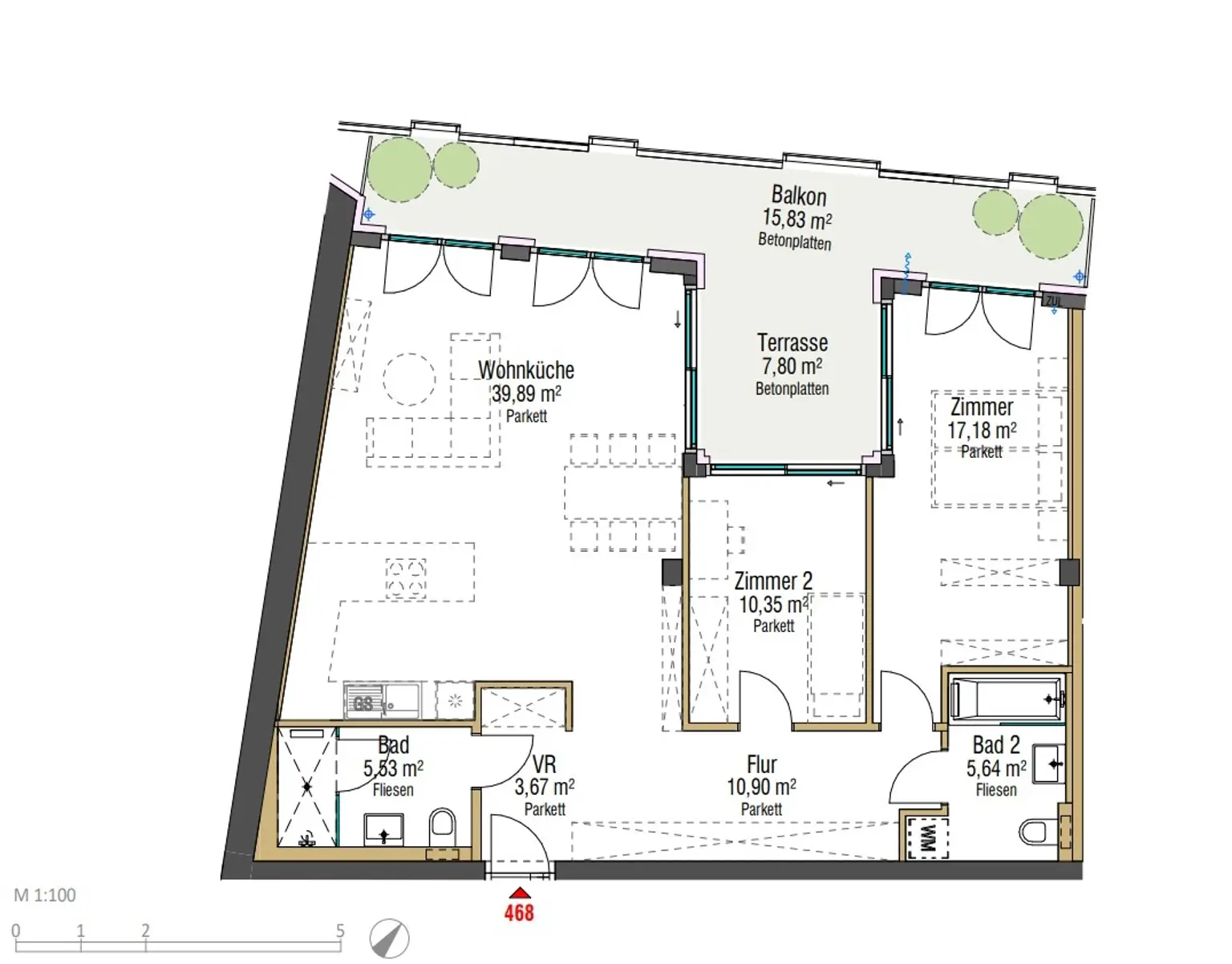 Penthouse im 34. OG mit Terrasse I 360° Wienblick I Designküche I TG Platz mit E-Ladestation