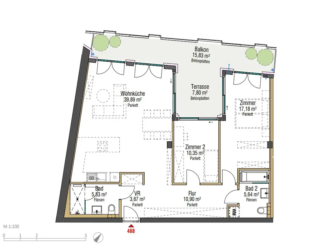 Penthouse im 34. OG mit Terrasse I 360° Wienblick I Designküche I TG Platz mit E-Ladestation