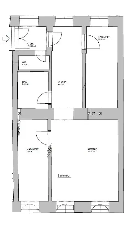 Wohnen mit Charakter: 3-Zimmer-Altbauwohnung in schöner Ruhelage 
- unbefristet vermietet!