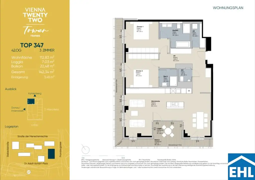 Erstbezug – 3-Zi.-Wohnung mit Rooftop Pool & Sauna