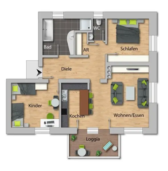 Grundriss Wohnung