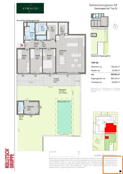 Energieeffizientes Wohnjuwel im Grünen: 4-Zimmer-Neubauwohnung mit 183m² Eigengarten
