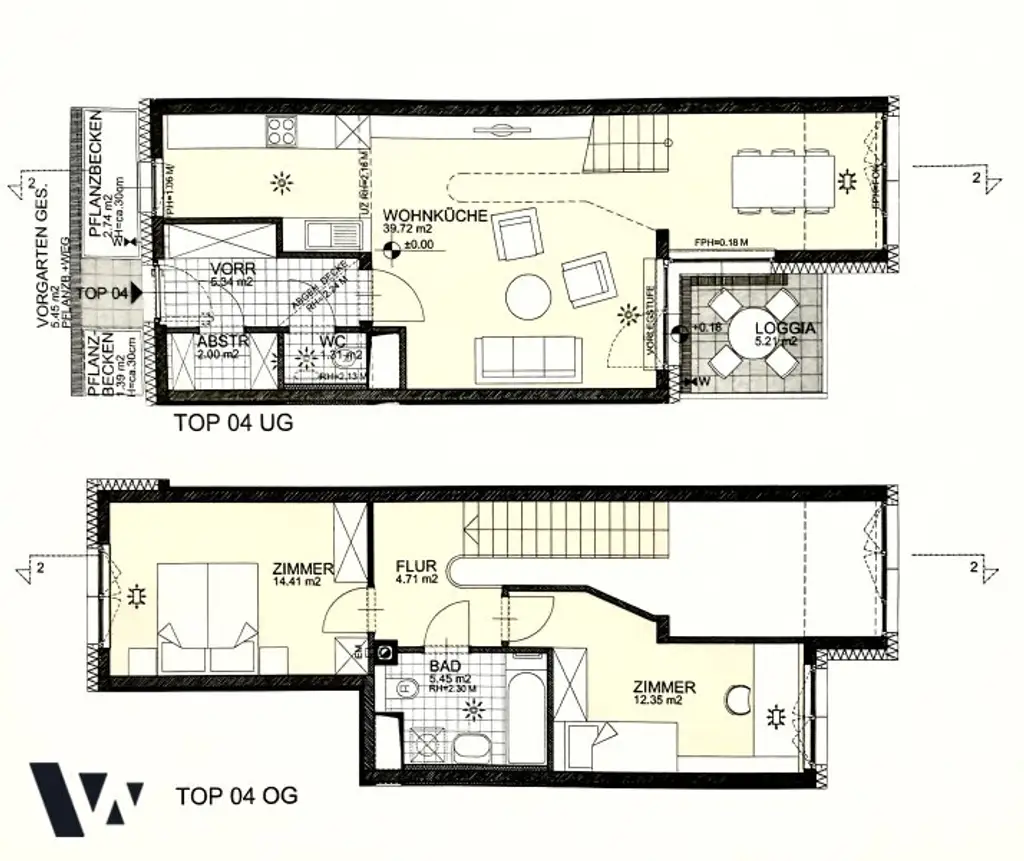 VOLLMÖBLIERTE MAISONETTE MIT LOGGIA IN DONAUSPITAL NÄHE