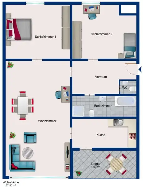SCHÖNE 3/4-ZIMMERWOHNUNG MIT LOGGIA